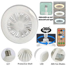 Ventilador de teto com controle remoto e economia de energia, lâmpada LED 85-265V para sala de estar e quarto, silencioso na parte inferior, base E27, 2 em 1.